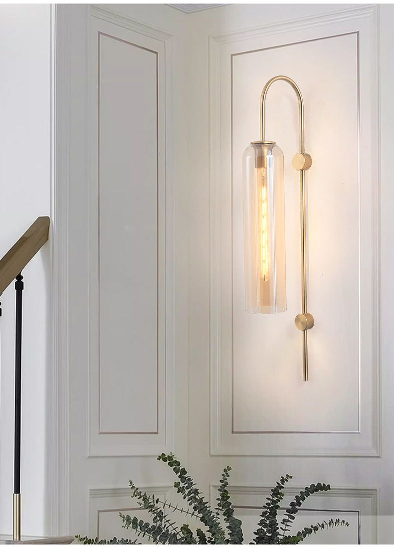 Nordic Creative LED Wall Lamp Light Luxury New Style for Bedroom Living Room Hotel Guest Room Iron Body Wall Lamp Simplicity