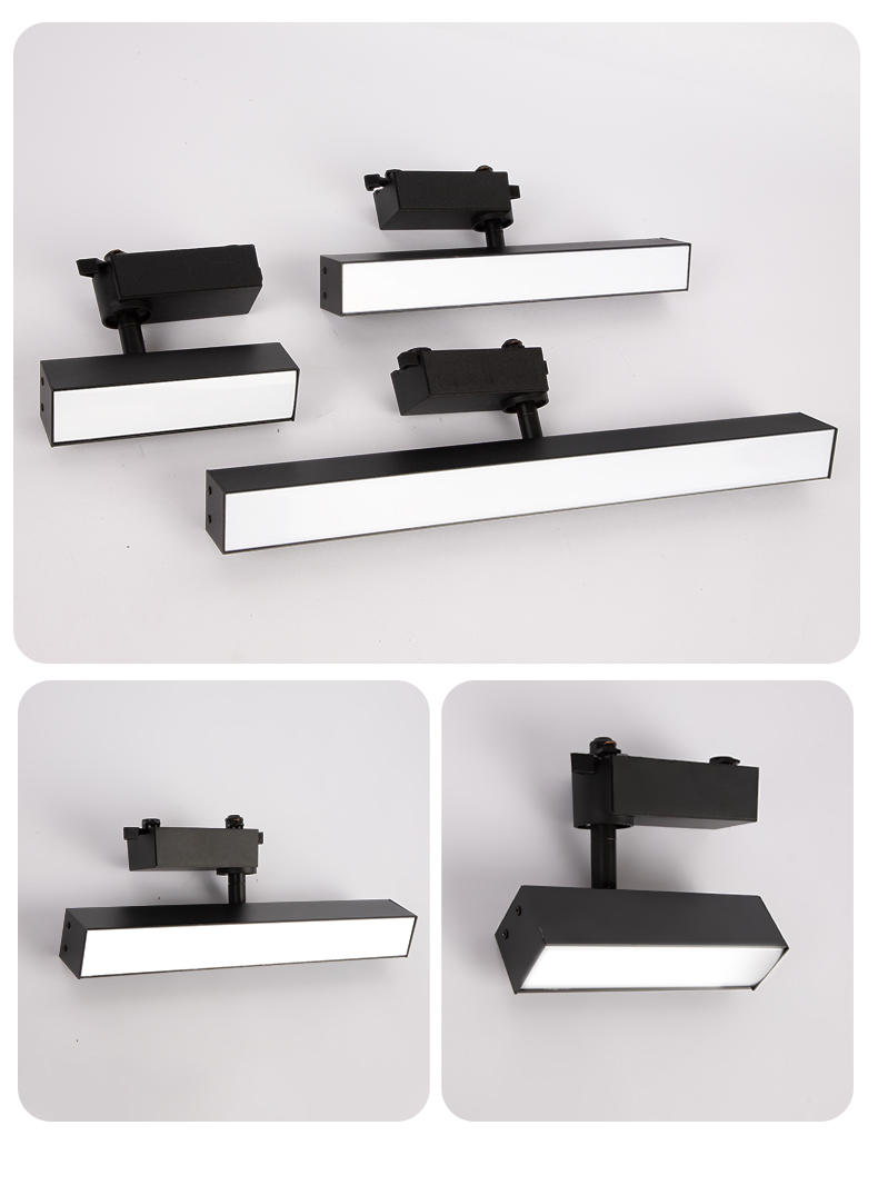 Modern 10W 20W 30W Commercial Cob LED Track Linear Lamp Adjustable Angle Aluminum Body Rail Light for Shop Lighting