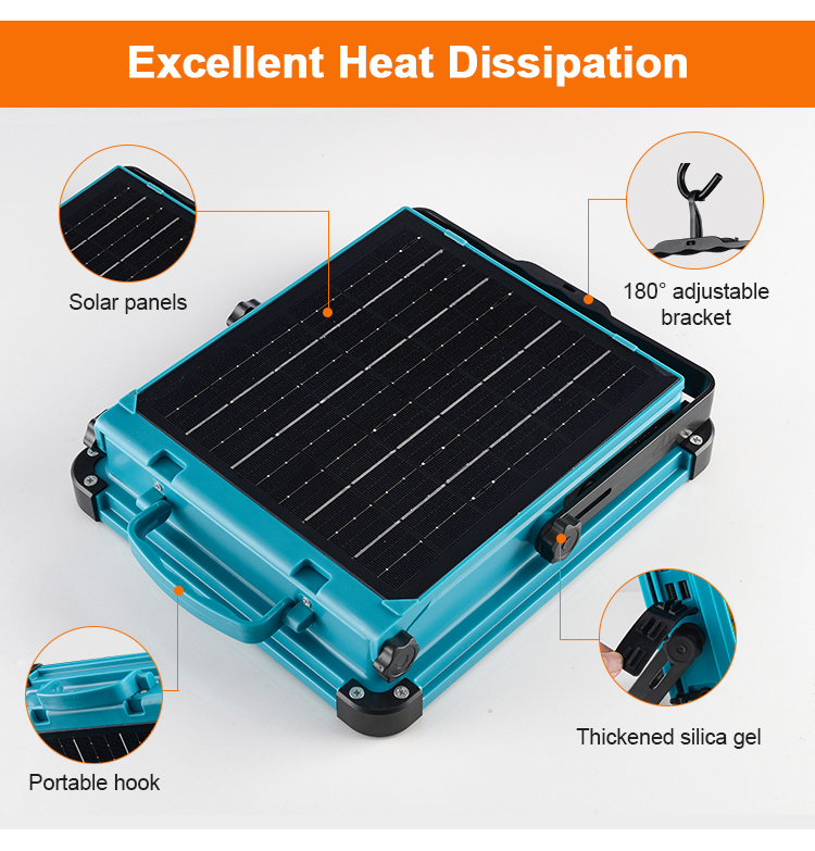 Portable Solar Camping Lantern Light Outdoor Portable White Light Tent Lamp  46W Solar Flood Light