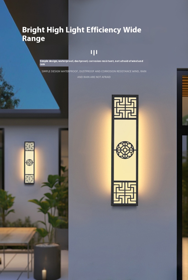 Modern Waterproof LED Outdoor Wall Lamp Factory Direct Supply for New Chinese Villa Community New Design with Marble Accent