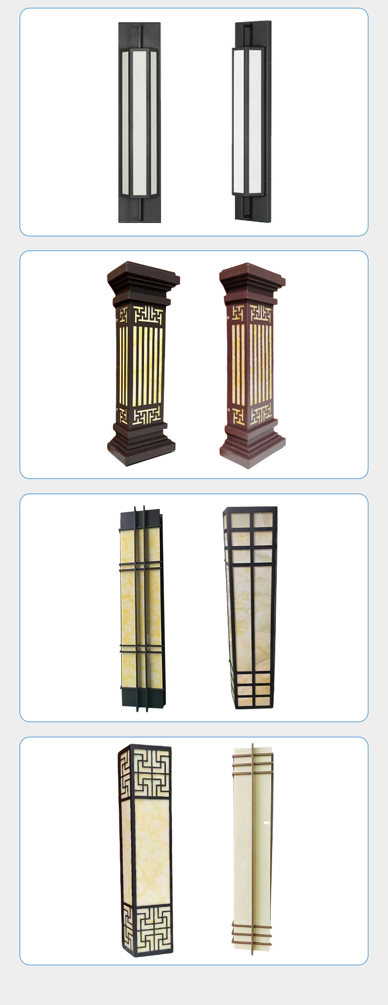 Modern Waterproof LED Outdoor Wall Lamp Factory Direct Supply for New Chinese Villa Community New Design with Marble Accent