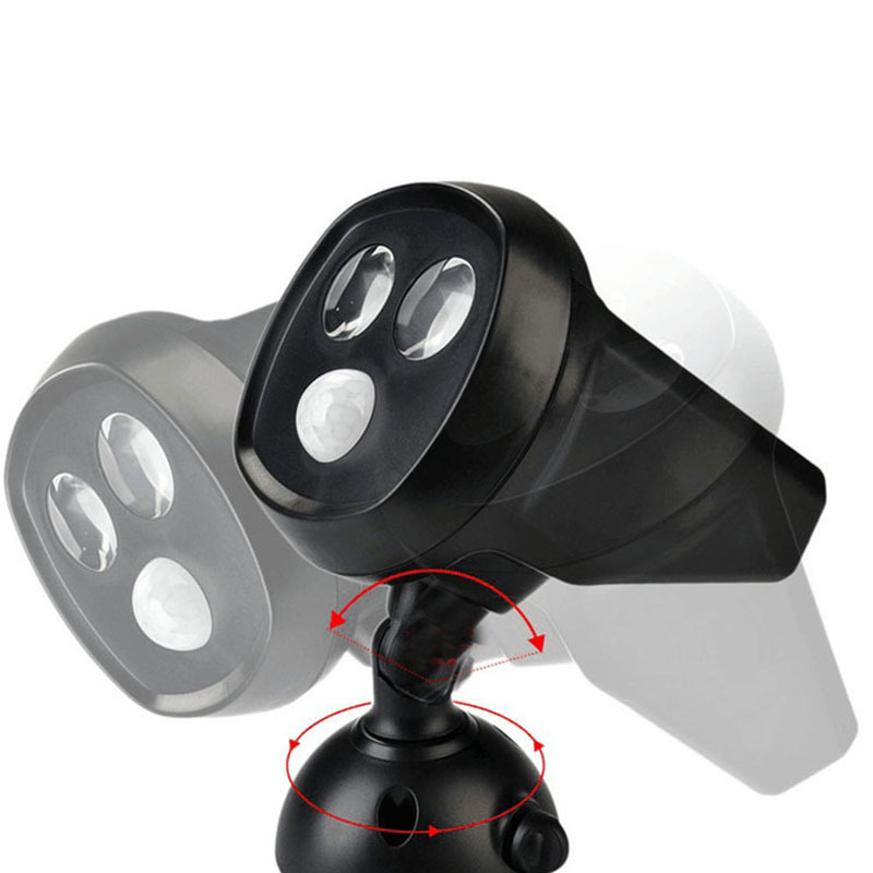 Outdoor Rotatable 2LED Floodlight IP65 Rating for Garden & Fence Wall Lighting Solar Induction Wall Light