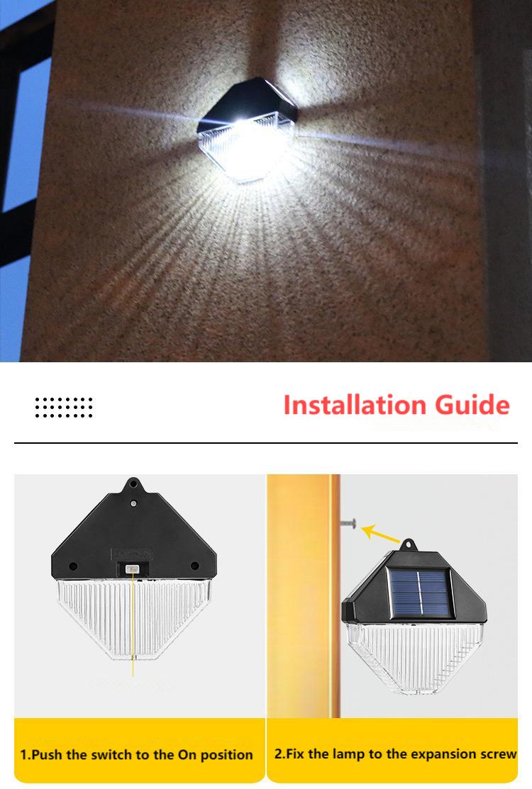 IP65 Waterproof Outdoor Solar LED Wall Lamp Garden Landscape Decorative Exterior Wall Washer Lights for Daytime Use