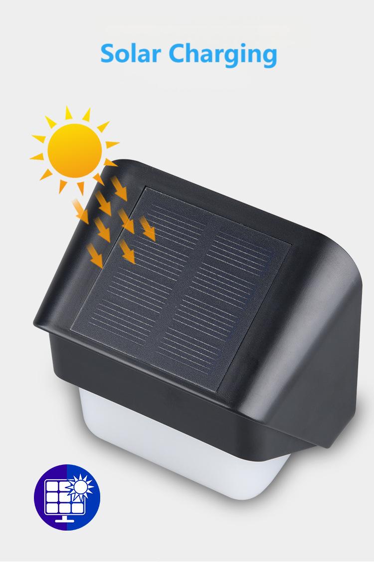 Outdoor RGB LED Solar Fence Lights Waterproof IP65/67 Free-Wiring Wall Lights for Courtyard Garden & Villa Stairs