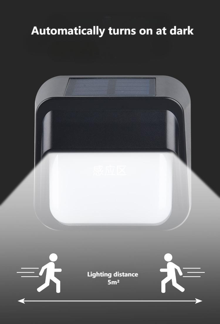 Outdoor RGB LED Solar Fence Lights Waterproof IP65/67 Free-Wiring Wall Lights for Courtyard Garden & Villa Stairs
