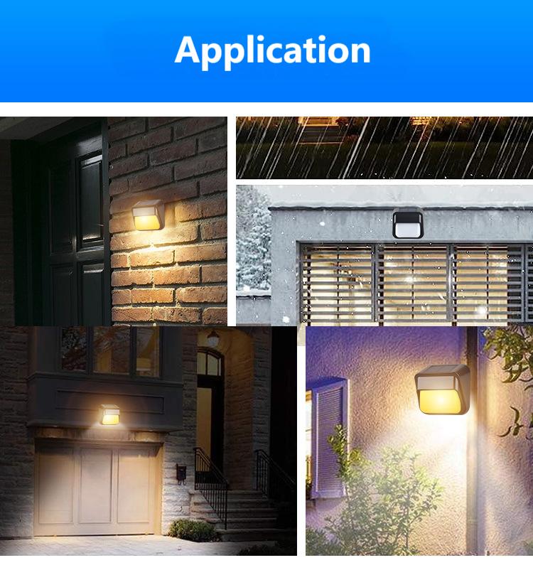 Outdoor RGB LED Solar Fence Lights Waterproof IP65/67 Free-Wiring Wall Lights for Courtyard Garden & Villa Stairs