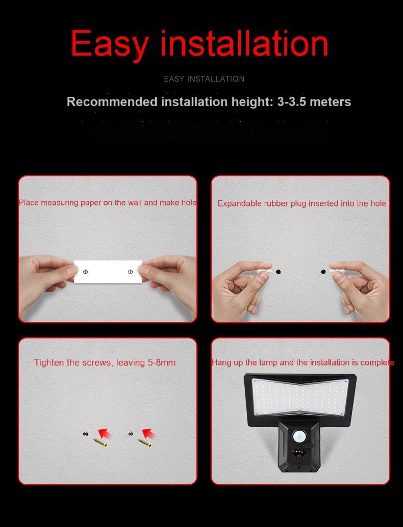 Automatic LED Solar Garden Lights with Human Body Induction IP65 Waterproof Outdoor Lighting