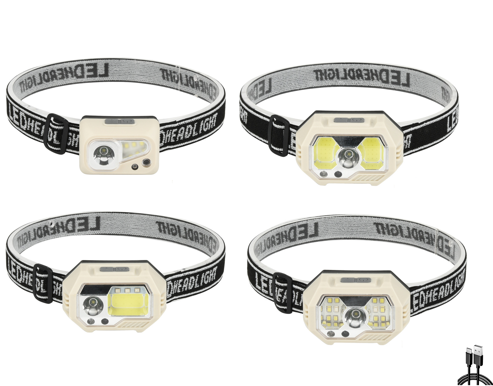 Adjustable Headlamp Rechargeable 1-Pack Super Bright LED Head Lamp Outdoors Flashlight