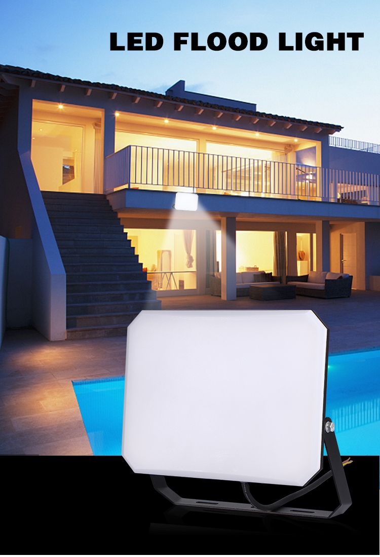 KCD Outdoor Square Wall Lamps Modern 12 Volts High Watts 15w 30w 50w 100w 300w 400 Watt Water Proof Projector LED Flood Light