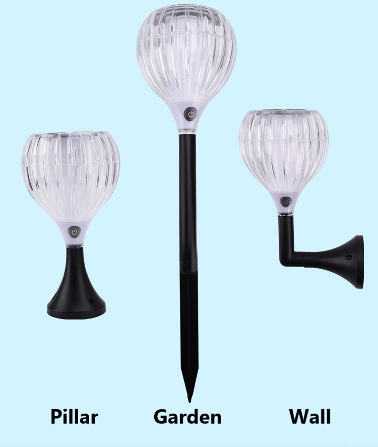 Solar Garden Light Outdoor Flickering Flame Effect Plastic LED Decorative Solar Lawn Light with 4 Light Mode
