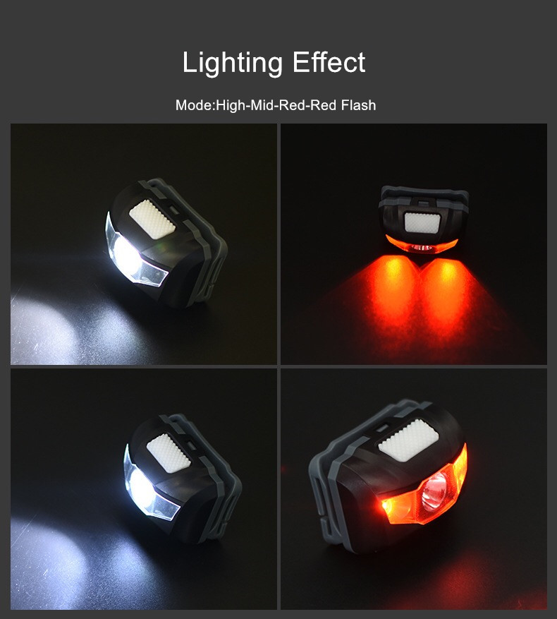 Ningbo Factory Good Price Aaa Type 3w+2 Red Oem Brand Light Led Lamp Torch High Power Head Flashlight