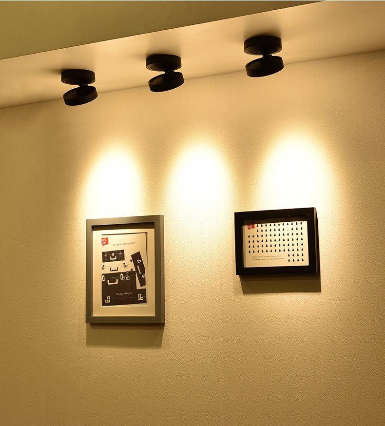 Modern 360 Degree Rotatable Foldable 7W Cob Spot LED Wall Light Aluminum Body IP44 Rating Surface Mounted Panel Spot Light