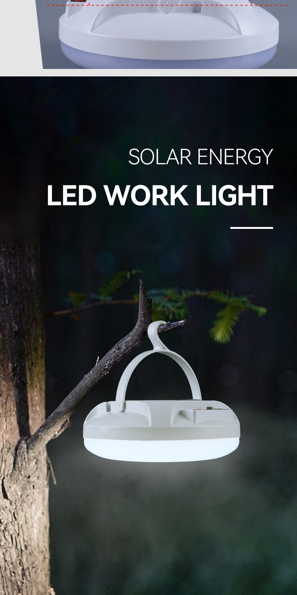 Portable Hanging Camping Lantern Battery Rechargeable Emergency Light Waterproof Solar LED Camping Lamp Bulb for Fishing Tent