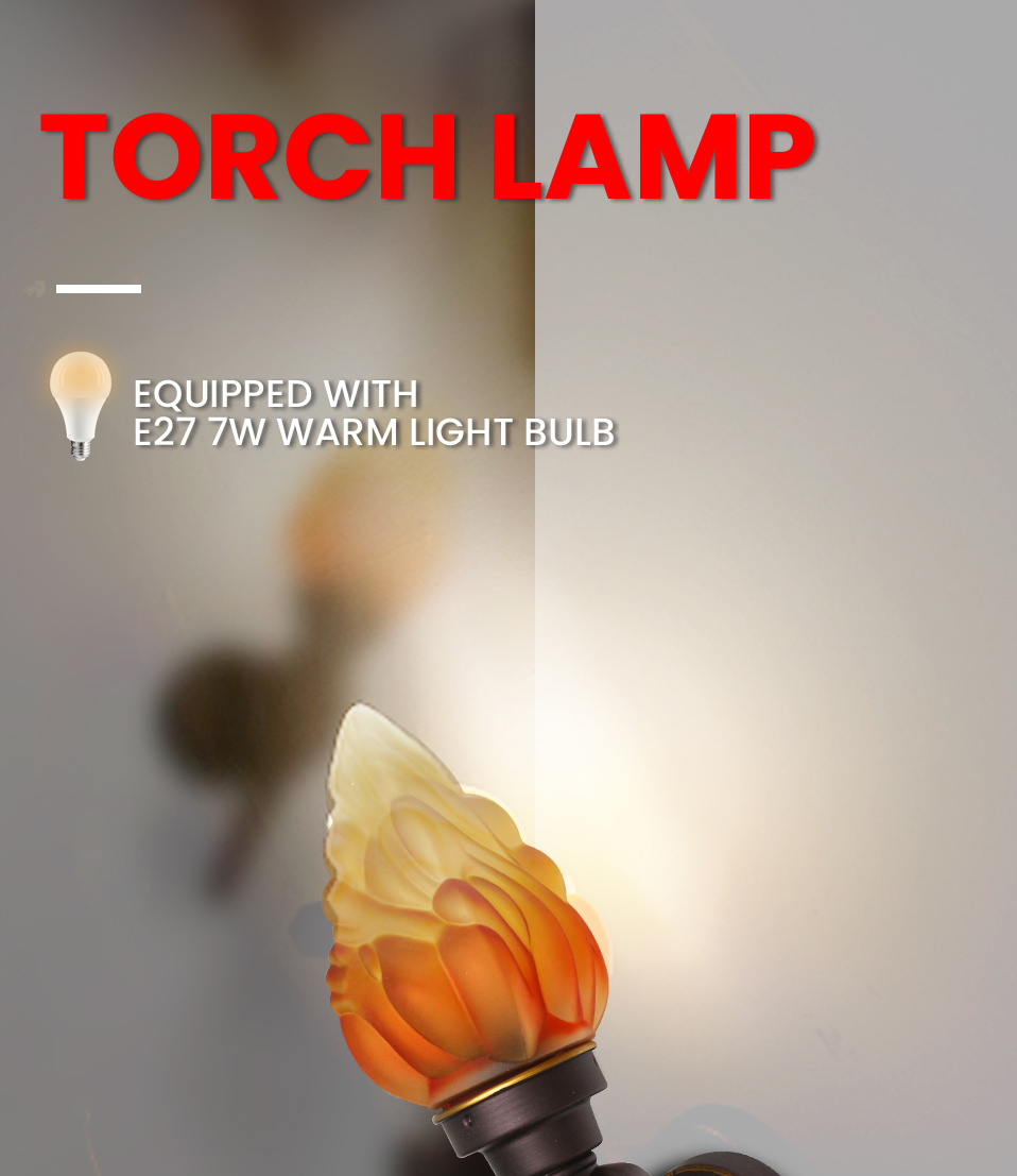 Dingdian LED Set of 2 Unique Design Torch Shaped and Fist-Shaped Bracket Decor Wall Light Outdoor Industrial Vintage Wall Lamp