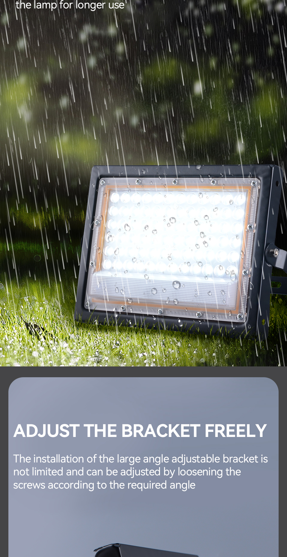 Dingdian 50W High Brightness  LED Floodlight AC185-265V Hot Sale Outdoor Wall-Mounted Iron Lamp for Garden & Street IP65 Rating