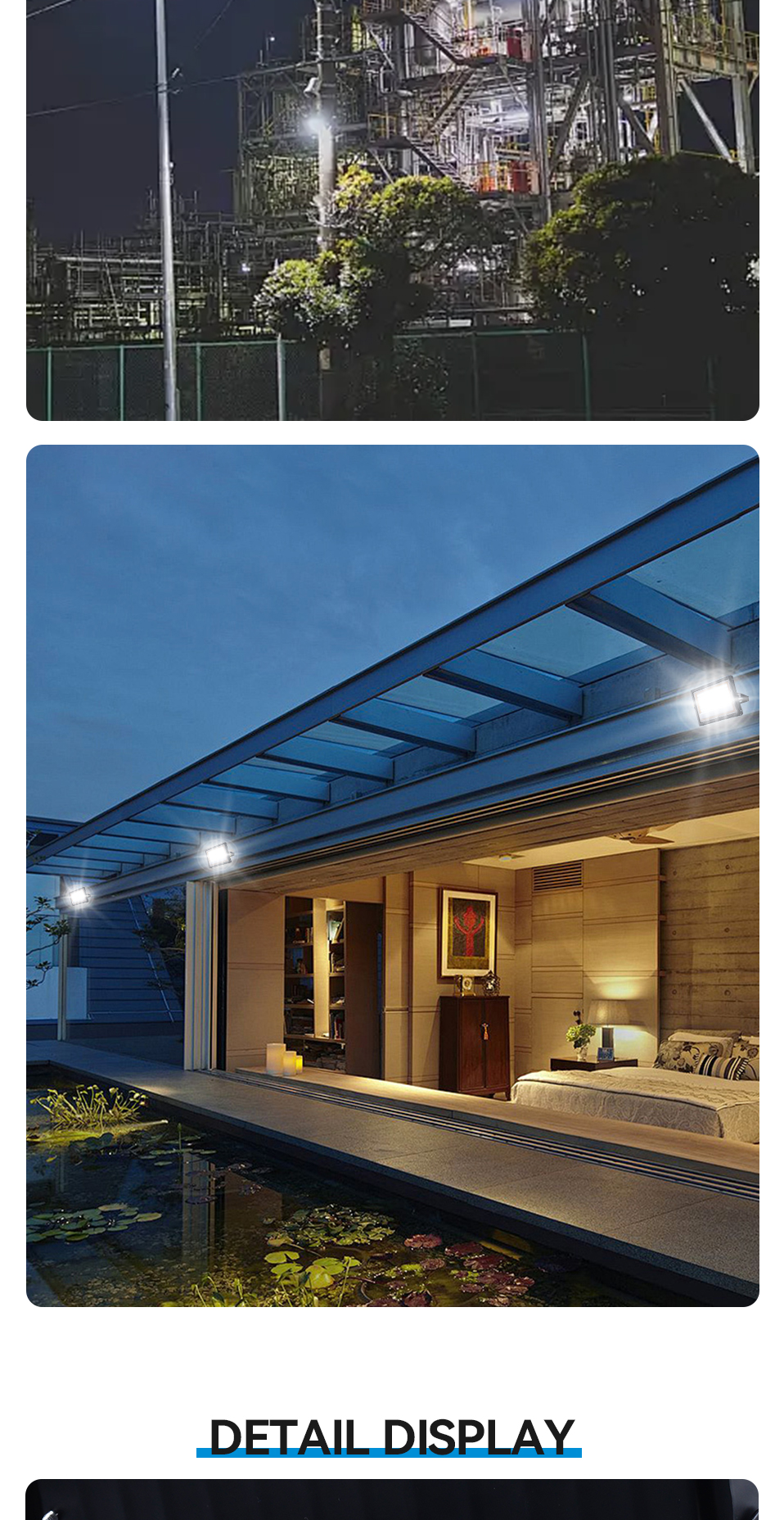 Dingdian 50W High Brightness  LED Floodlight AC185-265V Hot Sale Outdoor Wall-Mounted Iron Lamp for Garden & Street IP65 Rating