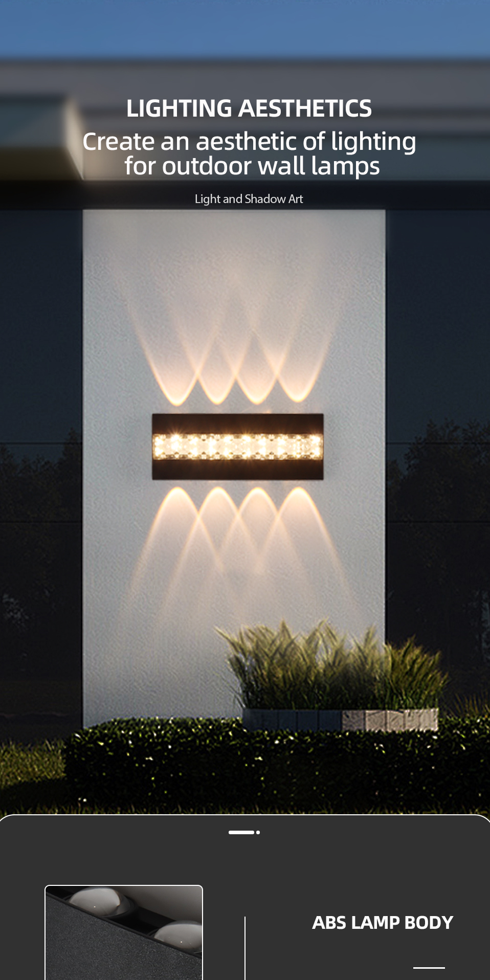 Dingdian Versatile LED Outdoor Wall Lamps 6W/8W10W AC85-265V ABS Waterproof for Garden & Wall Decoration Warm Lighting