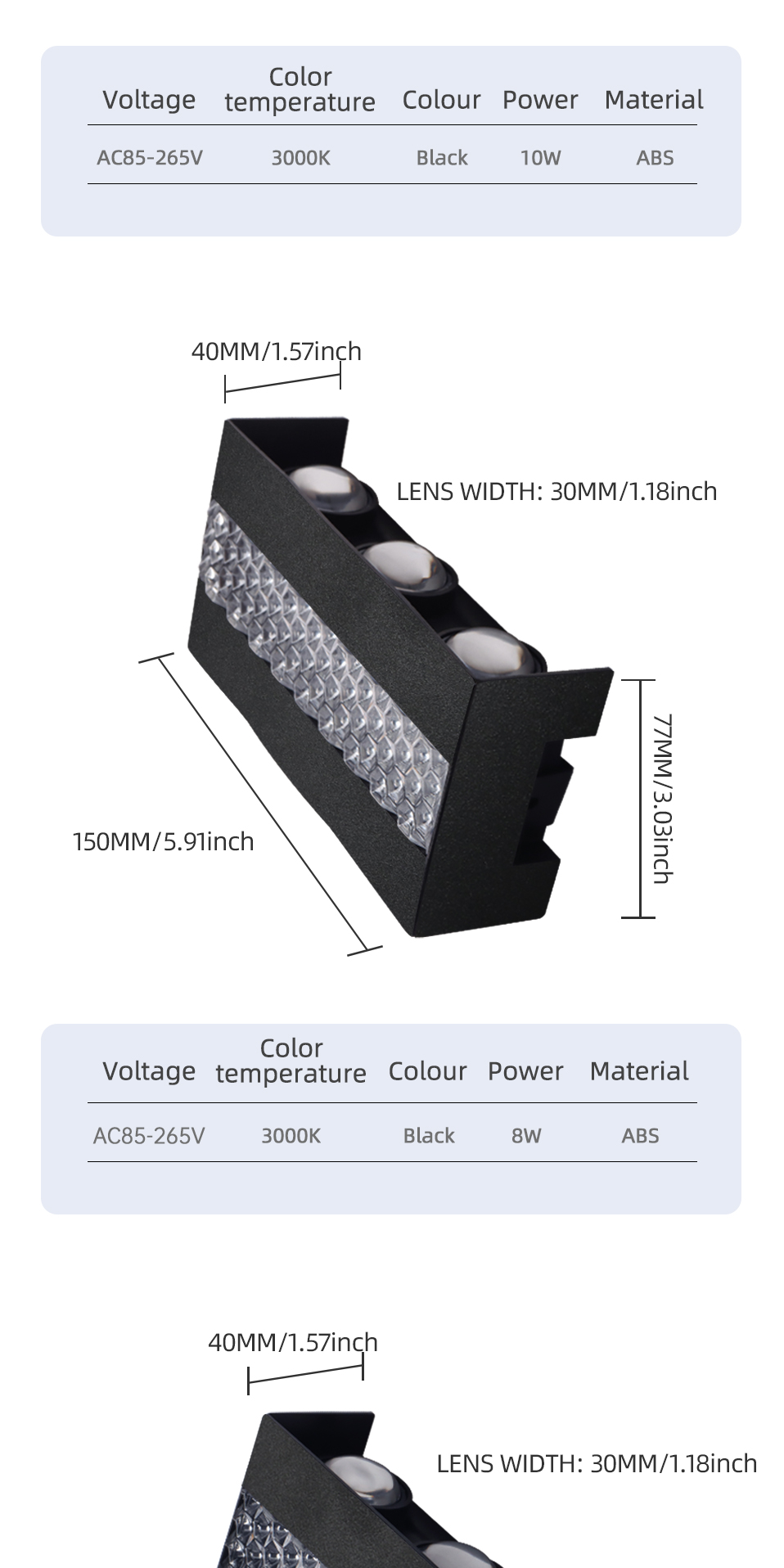 Dingdian Versatile LED Outdoor Wall Lamps 6W/8W10W AC85-265V ABS Waterproof for Garden & Wall Decoration Warm Lighting