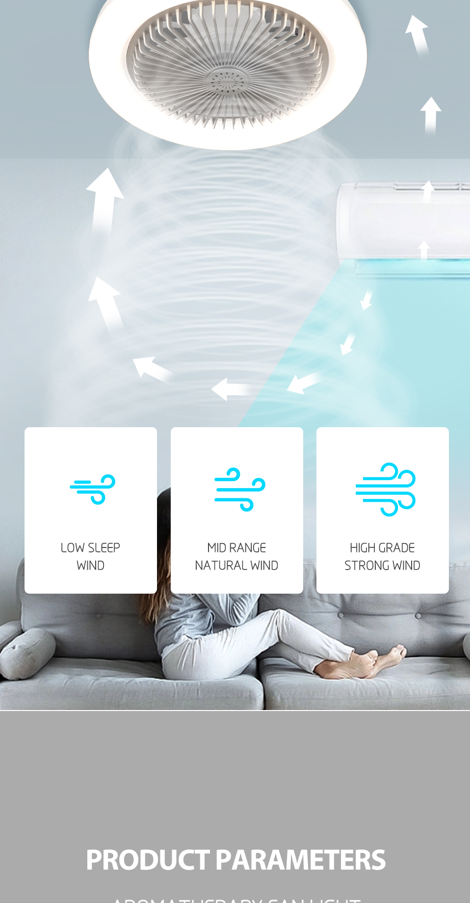 NEW Aromatherapy Ceiling Fans Light Wind Speed Led Ceiling Fan Modern AC110-265V 30W Dimmable 3 Color PC 80 Remote Co<i></i>ntrol 0.5