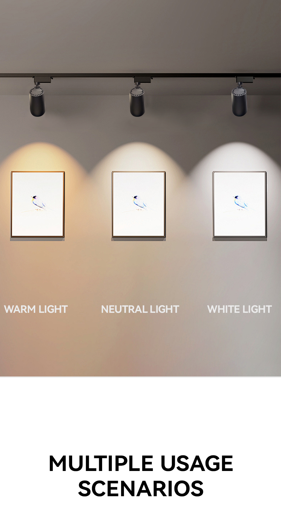 NEW Commercial Lighting COB LED Track Light Angle Adjustable Clothshop Rail Spotlight 30W Focus Lamp Retail Spot Lighting