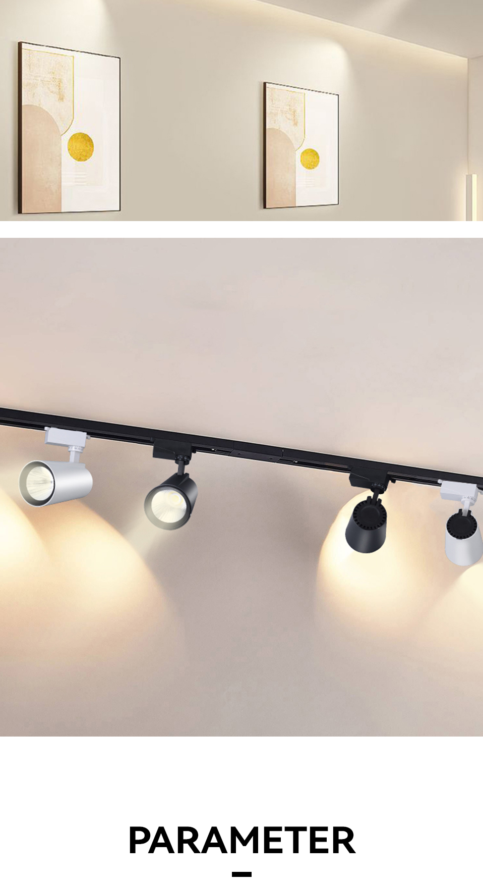 NEW Commercial Lighting COB LED Track Light Angle Adjustable Clothshop Rail Spotlight 30W Focus Lamp Retail Spot Lighting