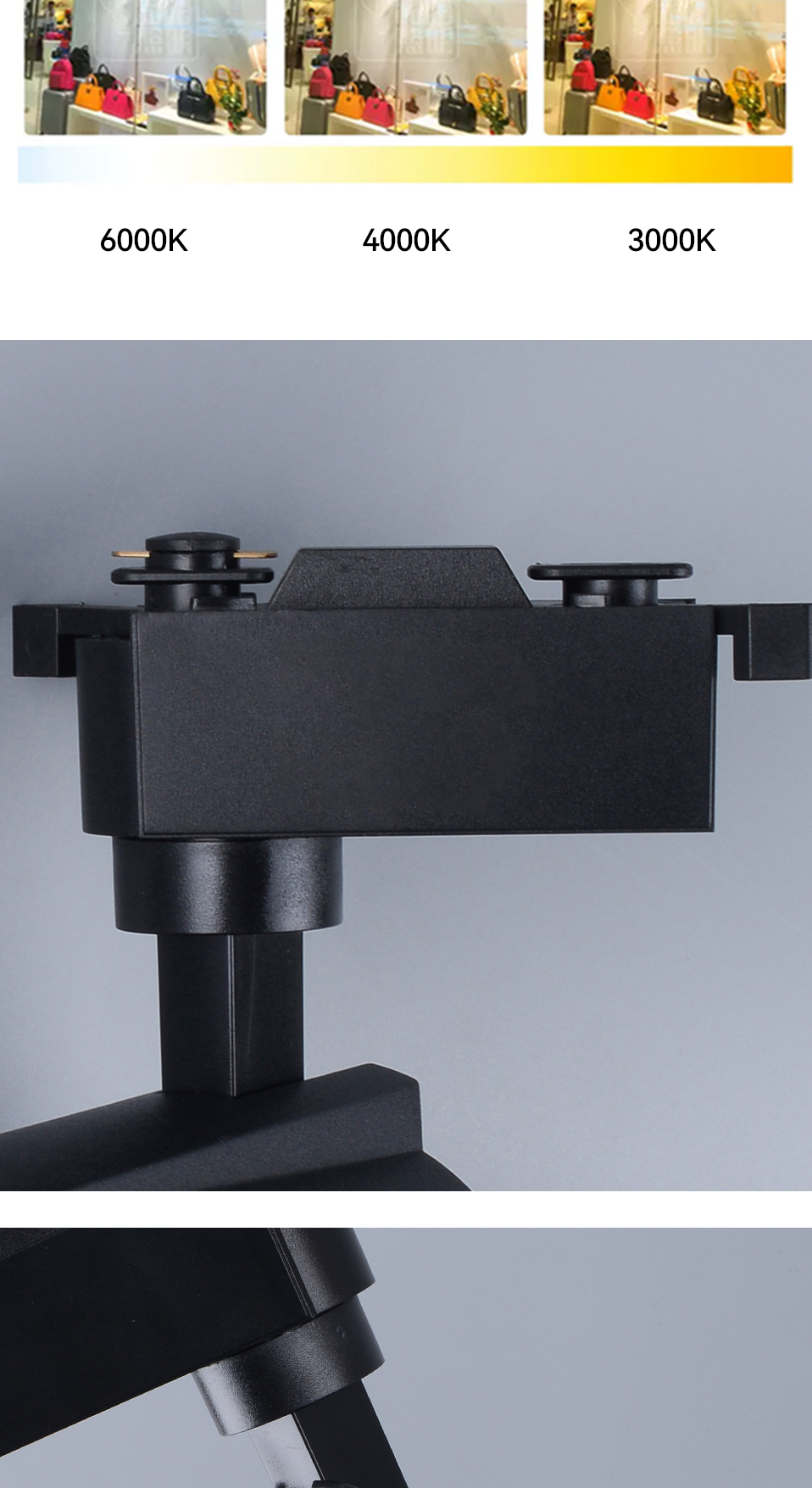 NEW Commercial Lighting COB LED Track Light Angle Adjustable Clothshop Rail Spotlight 30W Focus Lamp Retail Spot Lighting