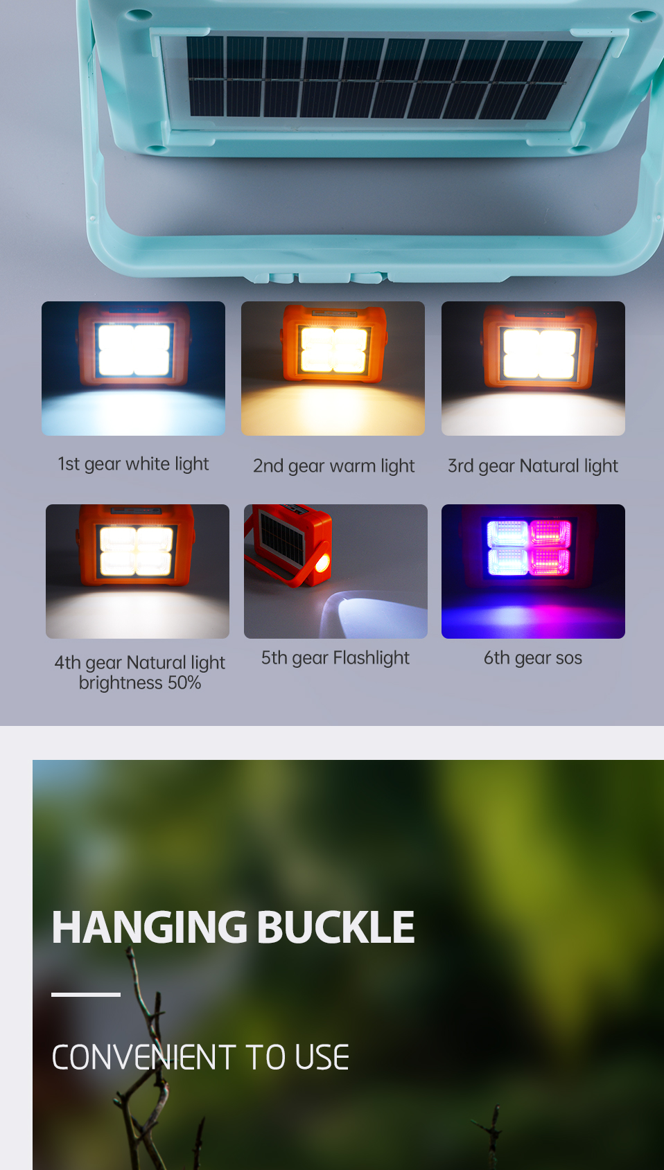 NEW Rechargeable Solar Flood Light Outdoor Portable LED Reflector Spotlight Emergency Worklight Fishing Waterproof Camping Lamp