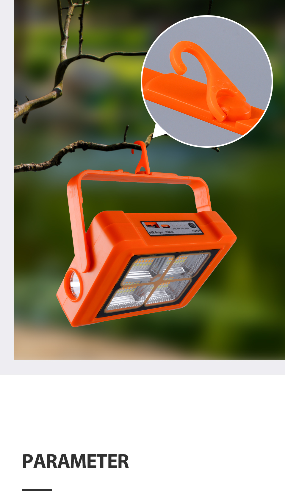 NEW Rechargeable Solar Flood Light Outdoor Portable LED Reflector Spotlight Emergency Worklight Fishing Waterproof Camping Lamp