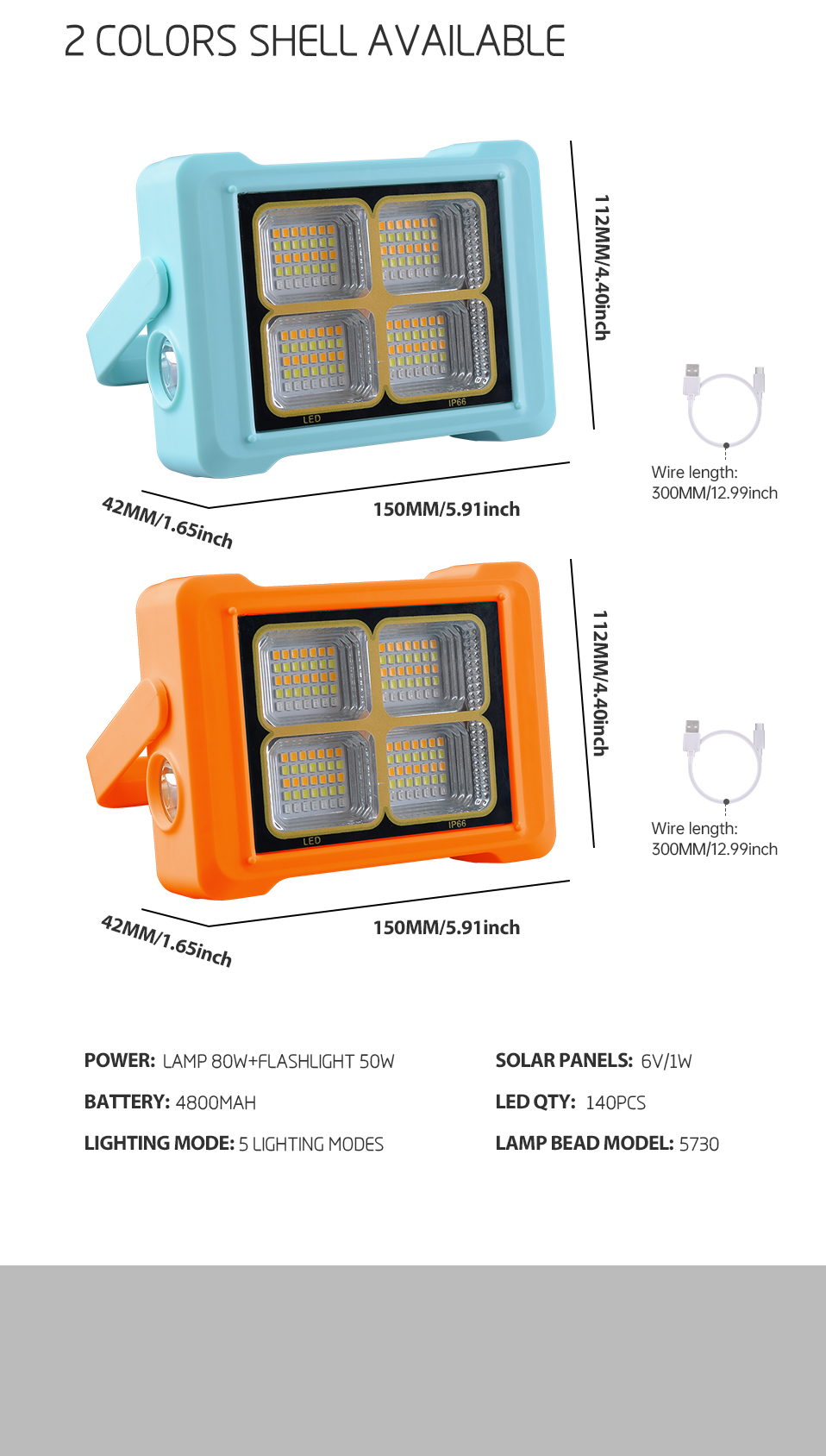 NEW Rechargeable Solar Flood Light Outdoor Portable LED Reflector Spotlight Emergency Worklight Fishing Waterproof Camping Lamp