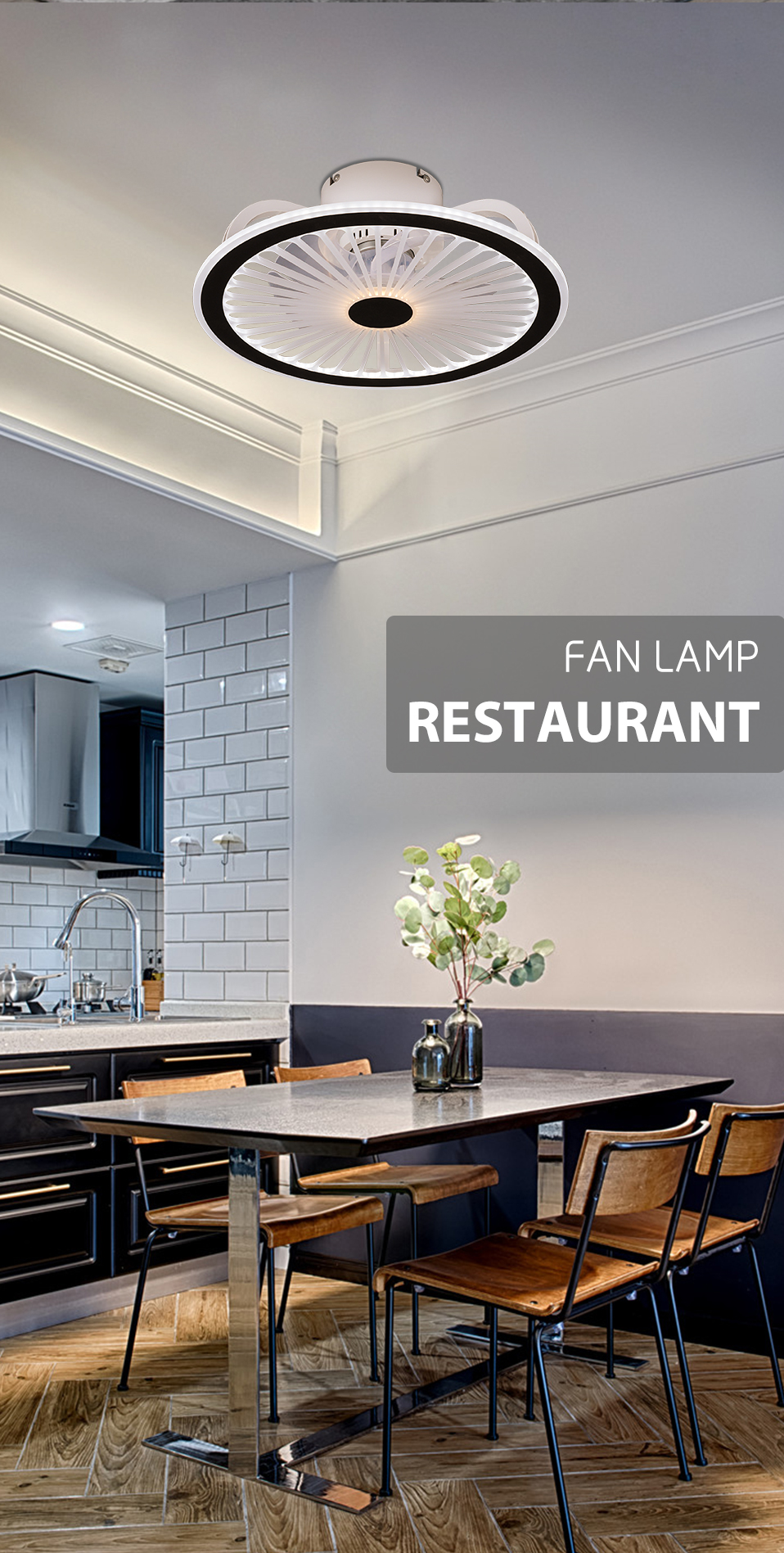 Dingdian LED NEW Modern 80W Fan Light Lamp Stepless Dimming&2.4G Remote Co<i></i>ntrol APP Co<i></i>ntrol Stepless Dimming LED Ceiling Fan