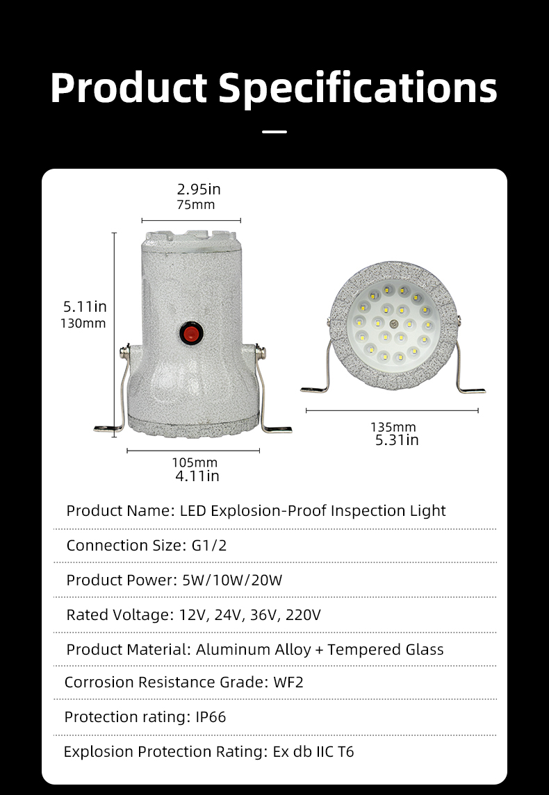 30W LED Explosion-Proof Light Waterproof IP66 Rating Durable and Versatile Lamp