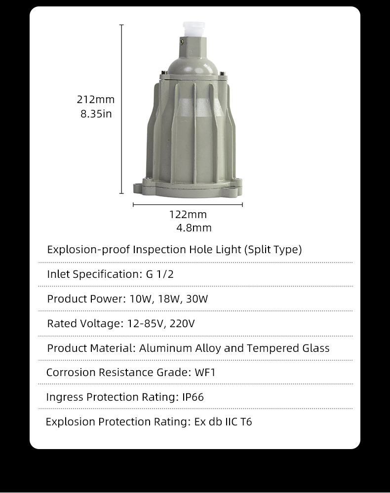 30W LED Explosion-Proof Light Waterproof IP66 Rating Durable and Versatile Lamp