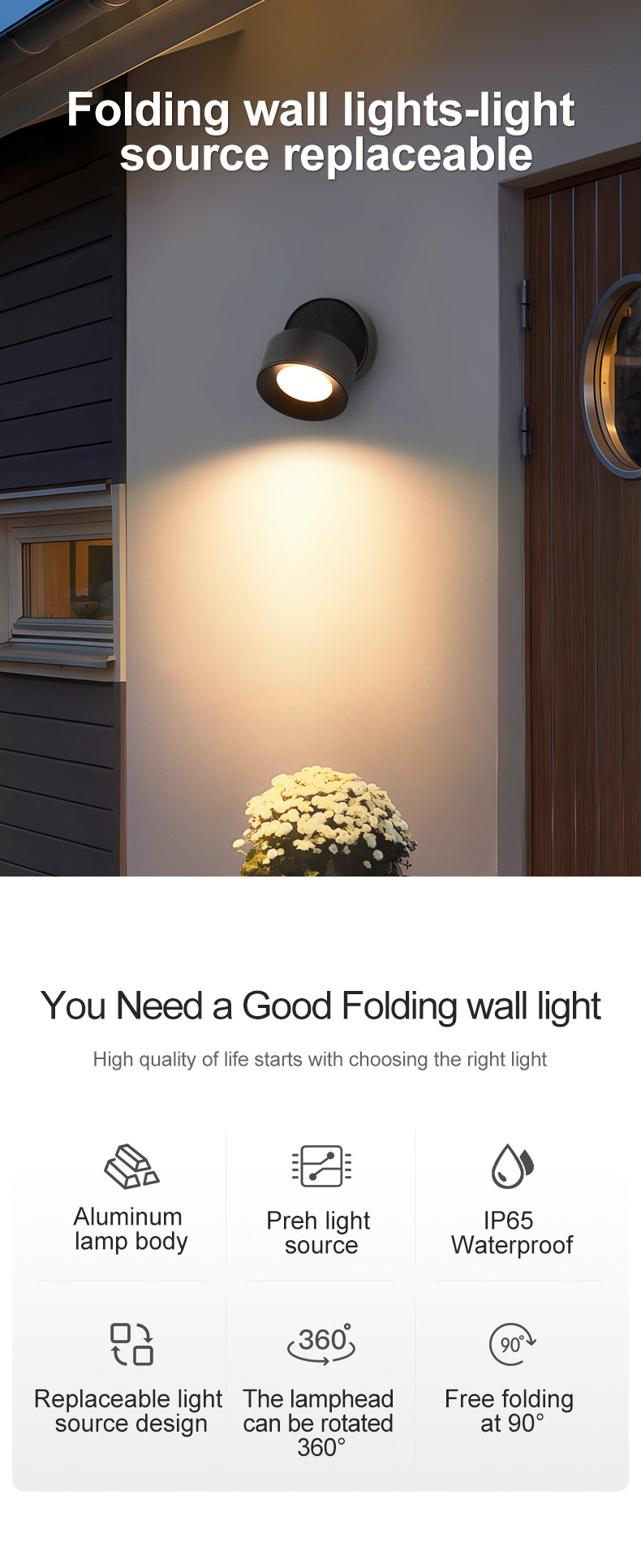 9W IP67 Outdoor LED Spotlights AC220V AC/DC12-24V Garden and Yard Wall Lamps Waterproof and Durable for Outdoor Use