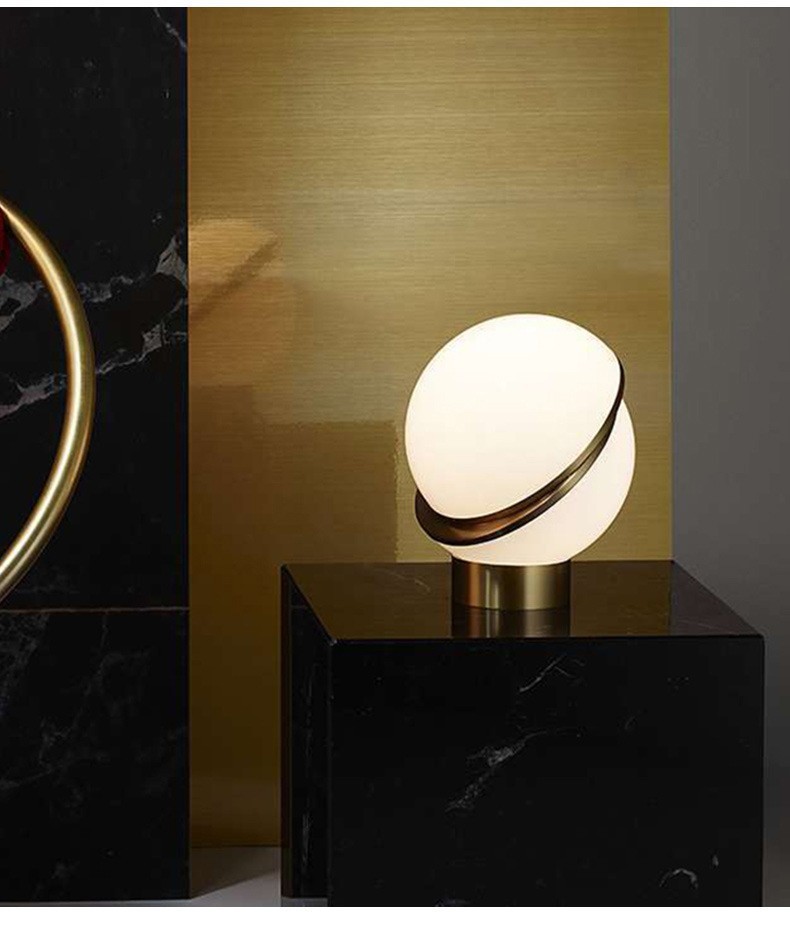 Modern Minimalist LED Table Lamp Dislocation Ball Acrylic Moon Design Bedroom or Study Electric Power Supply