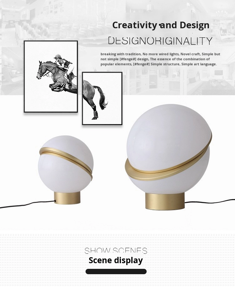 Modern Minimalist LED Table Lamp Dislocation Ball Acrylic Moon Design Bedroom or Study Electric Power Supply