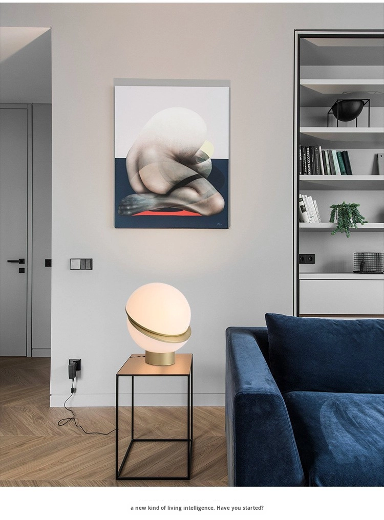 Modern Minimalist LED Table Lamp Dislocation Ball Acrylic Moon Design Bedroom or Study Electric Power Supply