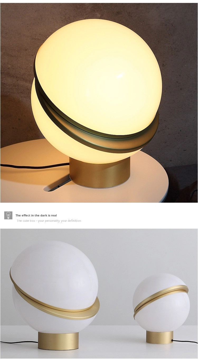 Modern Minimalist LED Table Lamp Dislocation Ball Acrylic Moon Design Bedroom or Study Electric Power Supply