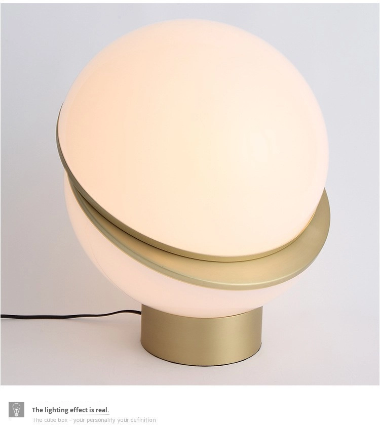 Modern Minimalist LED Table Lamp Dislocation Ball Acrylic Moon Design Bedroom or Study Electric Power Supply