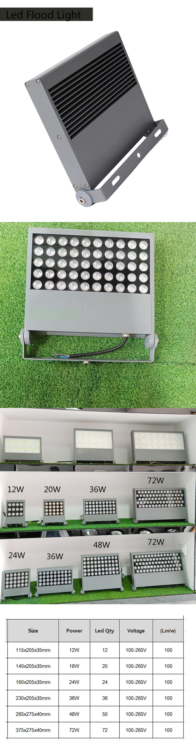 Hot Selling New Square Led Flood Light New Garden Lamp Ip65 Waterproof Outdoor Led Flood Lamp