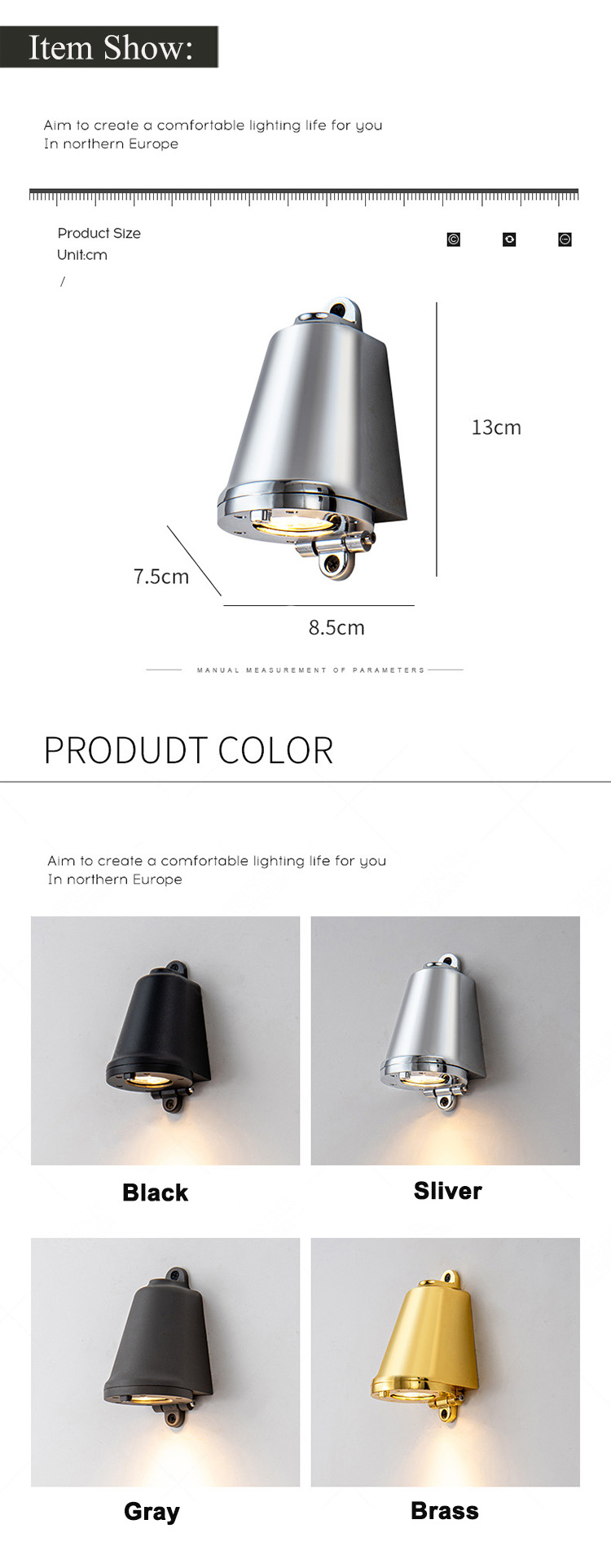 Aluminum Wall Lamp Simple Down Lights Wall Sco<i></i>nce Living Room Bedroom Aside Corridor Stairs Wall Lights