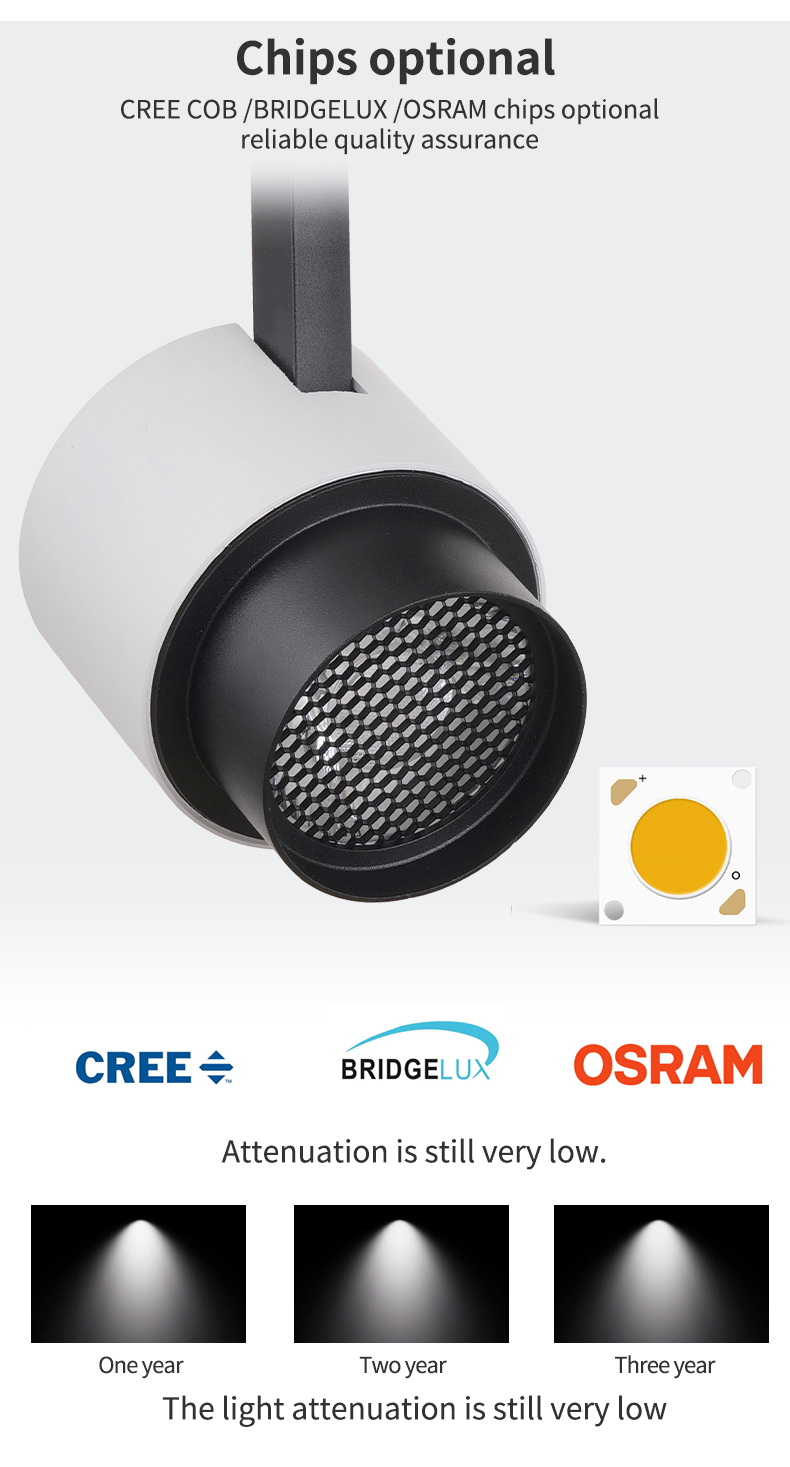 Aluminum Profiles Tracklight Unique Design Easy to Install Led Cob Track Light 18W 20W 24W Adjustable Track Lighting
