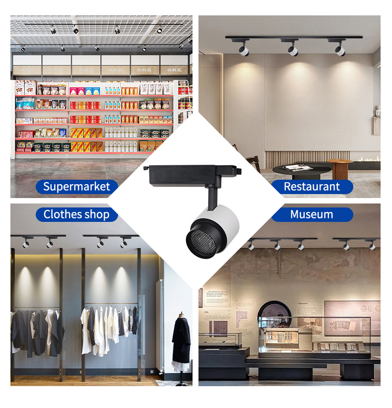 Aluminum Profiles Tracklight Unique Design Easy to Install Led Cob Track Light 18W 20W 24W Adjustable Track Lighting
