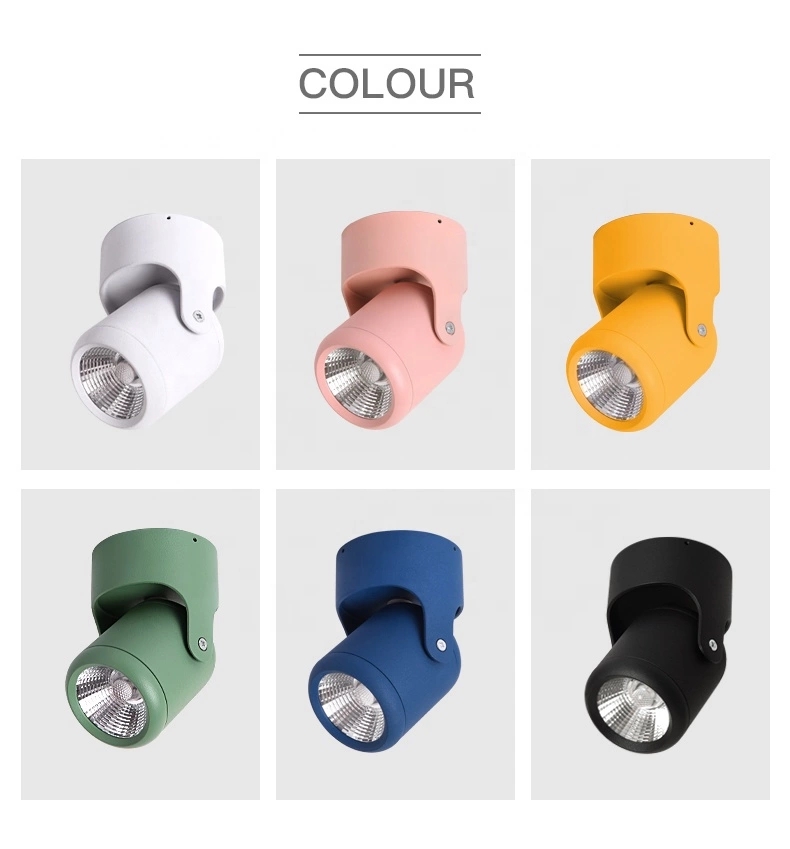 New Design Coloful Blue pink Red Led Surface Mounted Spot Light Adjustable 7/12w for Indoor Lighting