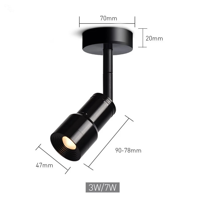 Modern Design Led Zoomable Tracklight High Lumen Surface Mounted Zoomable Cob Spot Light 5w for Indoor Lighting