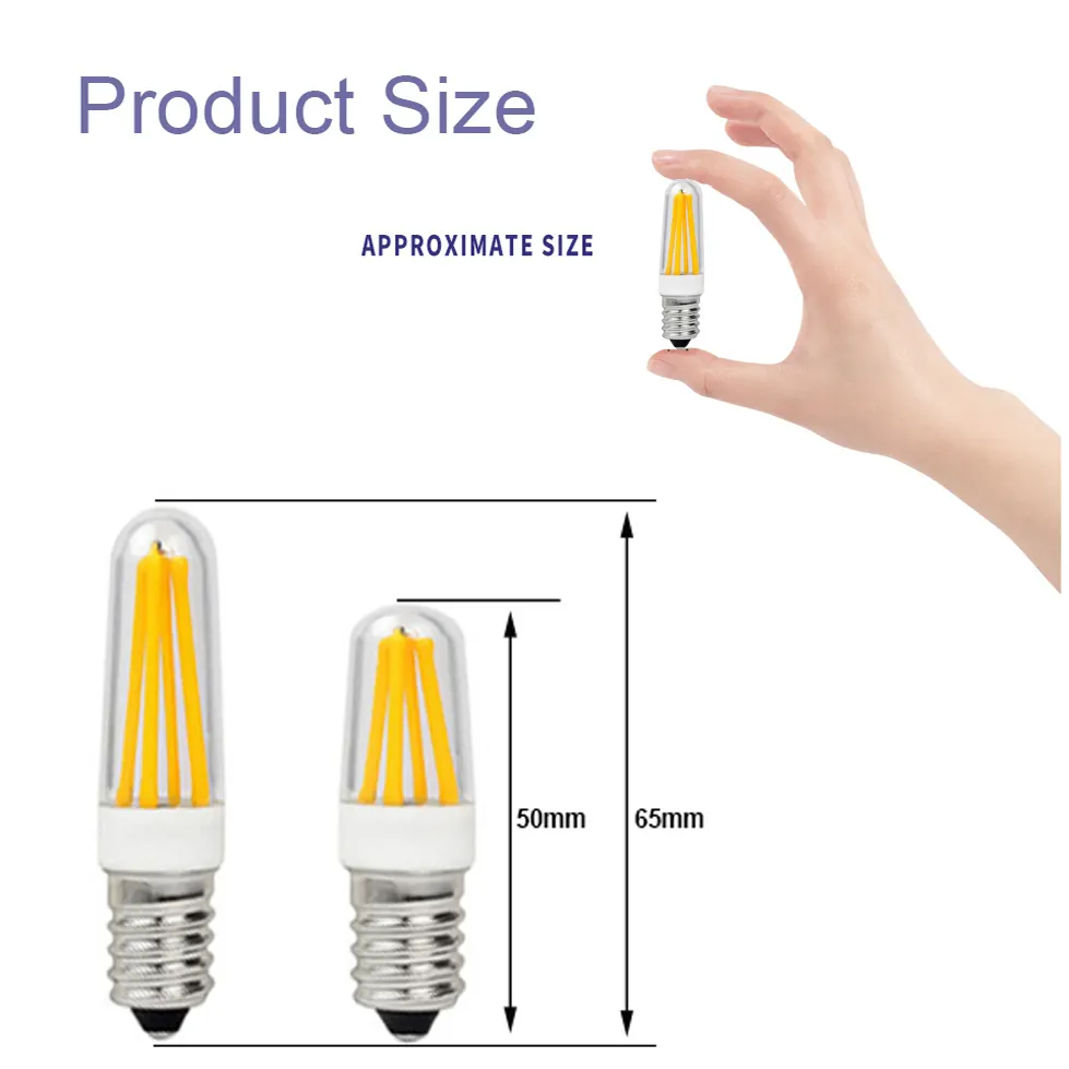 Hot Sale 2200K Dimmable Mini LED Light Bulb E14 Clear Cover Filament Source for Home Decorations Residential Use