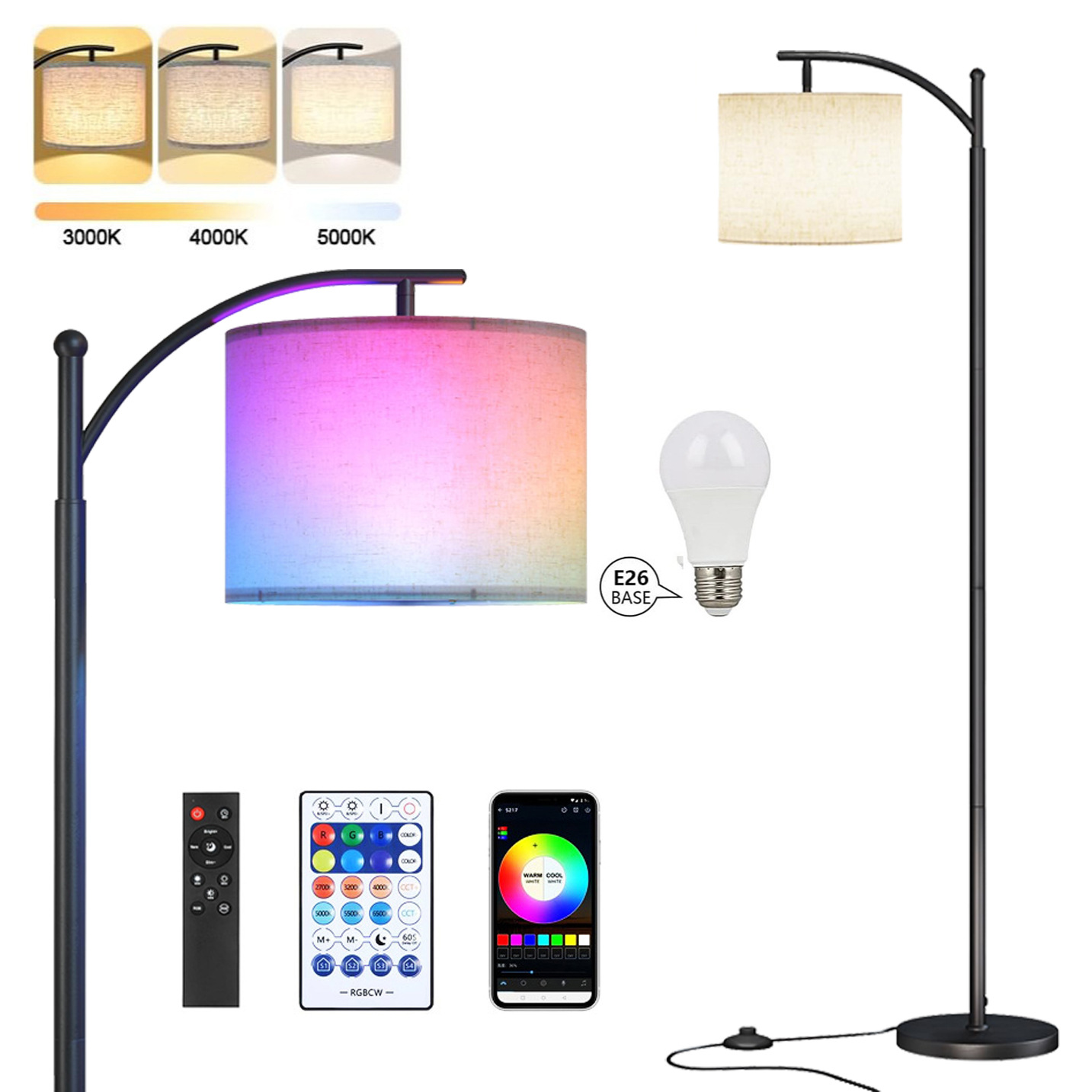 Smart App Control RGBIC Home Fabric Floor Lamp FRL710