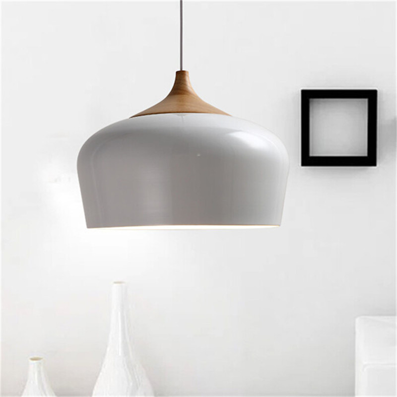 American Country Aluminum Pendant Light Black White Hanging Lamp