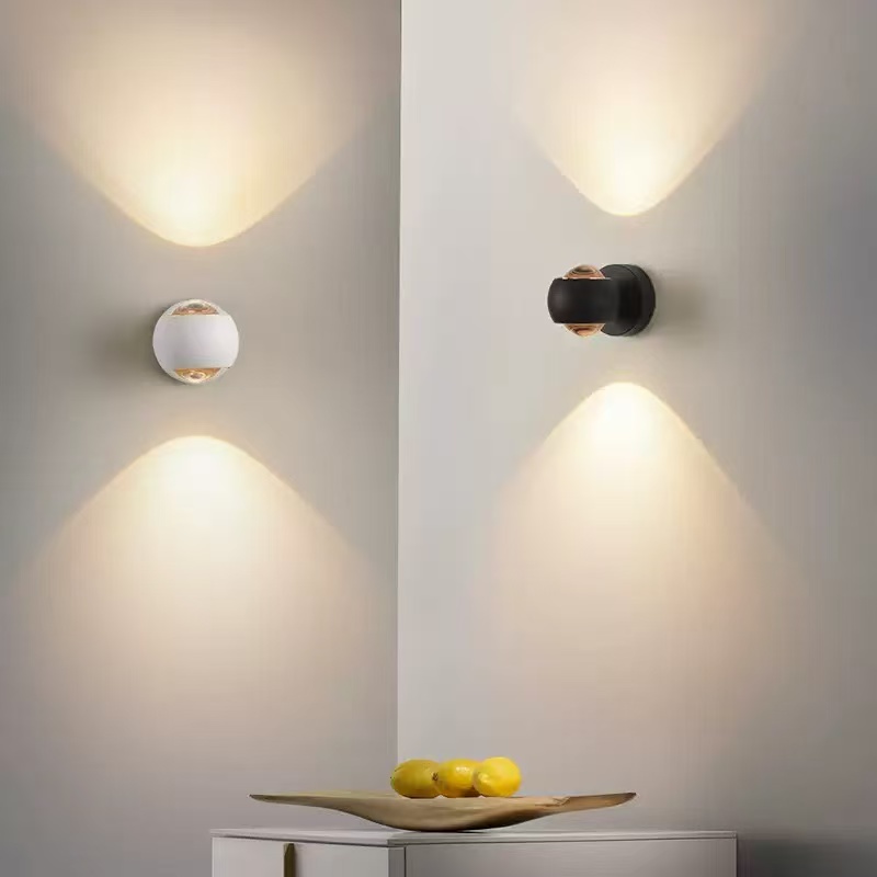 Modern Minimalist LED Wall Lamp for Outdoor Rotatable Background Decorative Lighting for Living Room Bedroom Bedside Wall Decor