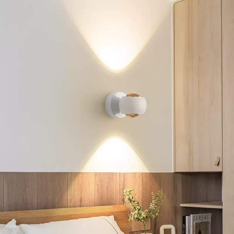 Modern Minimalist LED Wall Lamp for Outdoor Rotatable Background Decorative Lighting for Living Room Bedroom Bedside Wall Decor