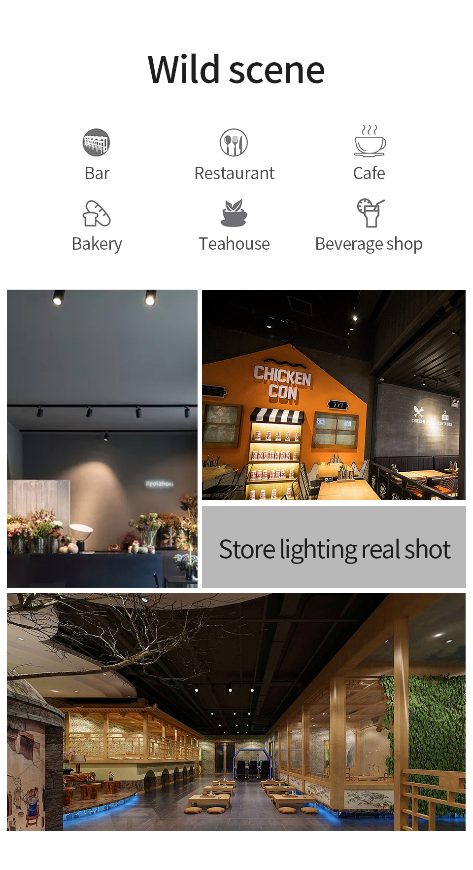 High Quality 9W LED Spotlight COB Downlight for Clothing Stores White LED Lamp 220V for Living Room Ceiling Spot Light AC Power